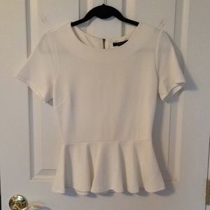White Peplum Top